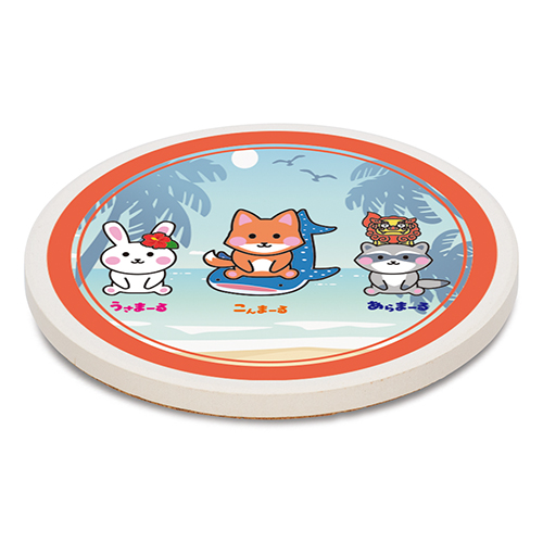 白雲石コースター(丸型)(白)