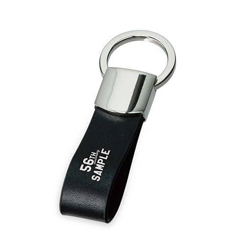 レザー&メタルキーリング(黒)