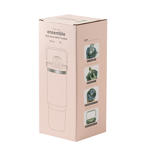 ストロー付き2WAYタンブラー(900ml)(ピンク)