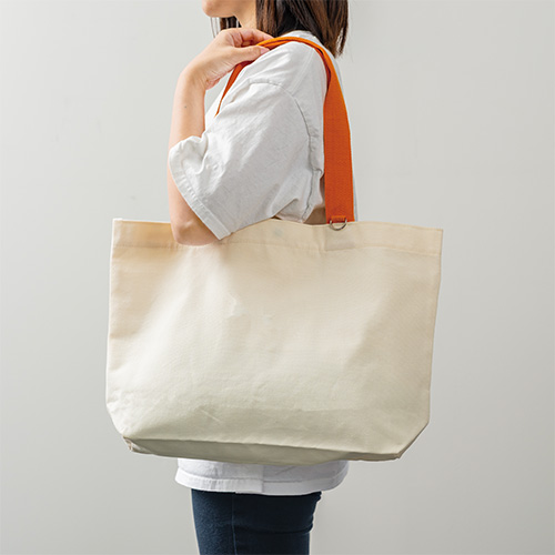 カラフルハンドルトート(オレンジ)