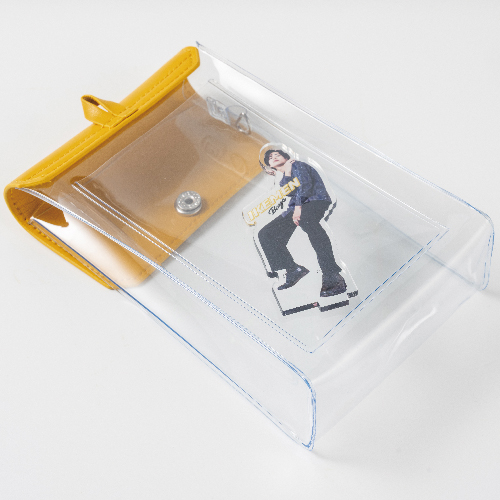 カラーフラップクリアポーチ(縦型)(グリーン)