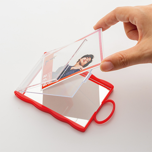 カードホルダーコンパクトミラー(レッド)