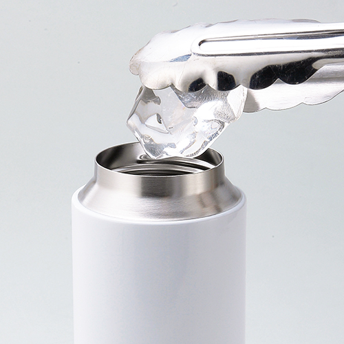 フルカラー印刷対応ワンプッシュ真空ステンレスボトル(430ml)(白)