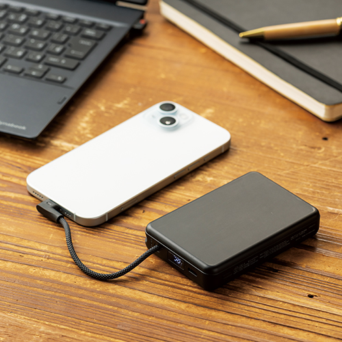 固体電池モバイルバッテリー(10,000mAh)(白)