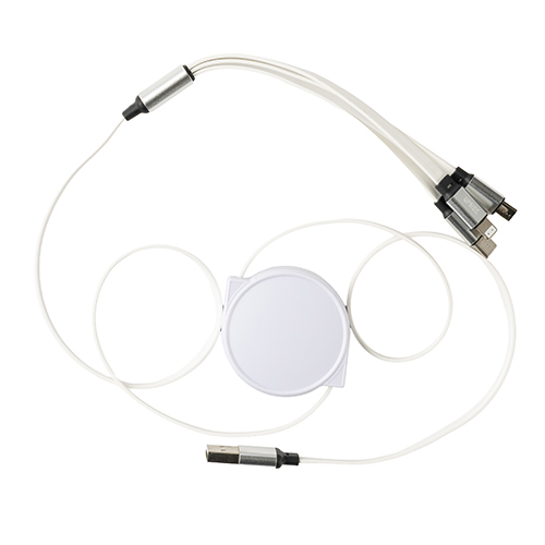 コードリール型充電ケーブル(白)