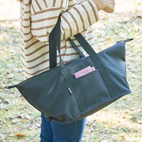 TOWER|スーパー・コンビニ弁当がそのまま入る洗えるお弁当バッグ (黒)