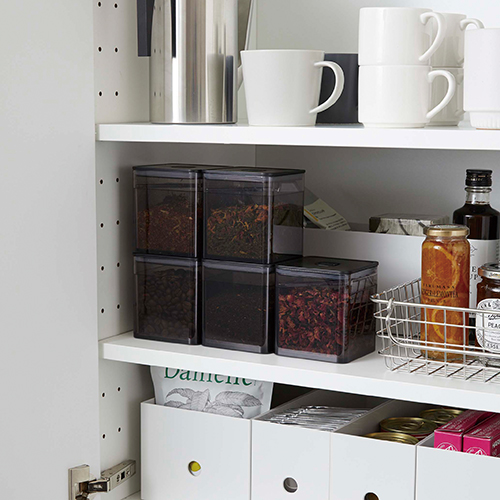 TOWER|スプーン付き バルブ付き密閉保存容器 (黒)