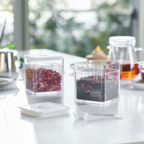 TOWER|スプーン付き バルブ付き密閉保存容器 (白)