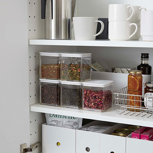 TOWER|スプーン付き バルブ付き密閉保存容器 (白)