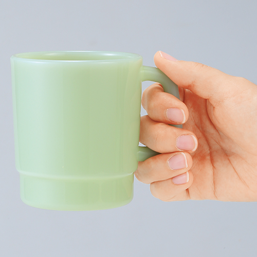 ミルクガラススタイル マグカップ(340ml)(グリーン)