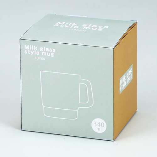 ミルクガラススタイル マグカップ(340ml)(グリーン)