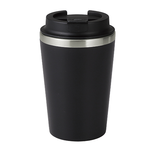 スタイリッシュ二重構造タンブラー(蓋付き)(380ml)(黒)