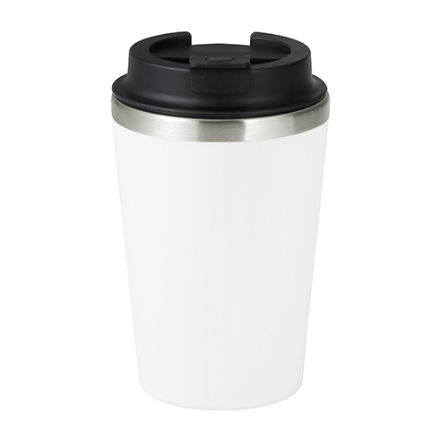 スタイリッシュ二重構造タンブラー(蓋付き)(380ml)(白)