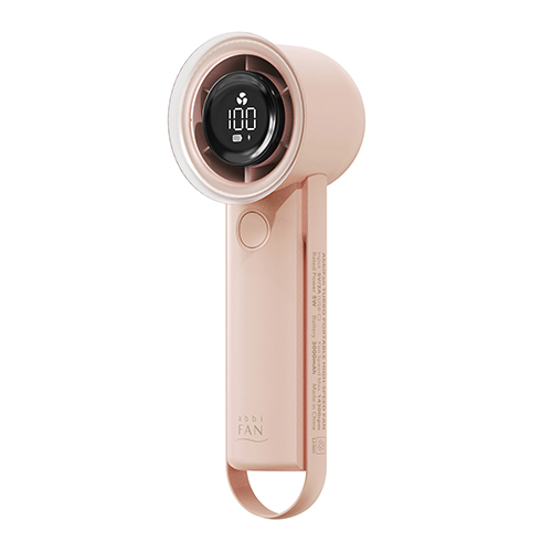 Abbi　FAN　Turbo　ストラップ一体型ハンディファン(ピンク)
