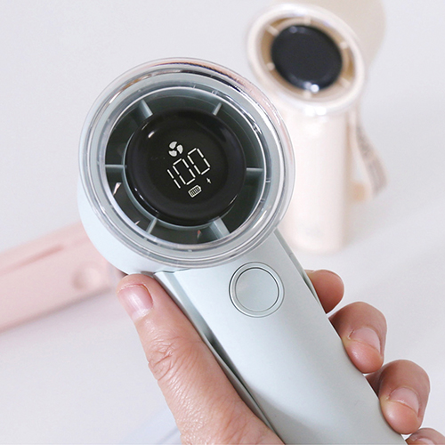 Abbi　FAN　Turbo　ストラップ一体型ハンディファン(ピンク)