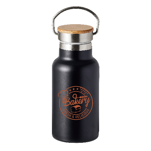 ウッドキャップ・ステンレスボトル(350ml)(マットブラック)