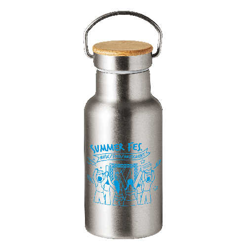ウッドキャップ・ステンレスボトル(350ml)(シルバー)