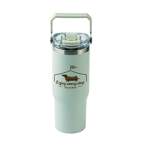 ストロー付き2WAYタンブラー(900ml)(グレー)
