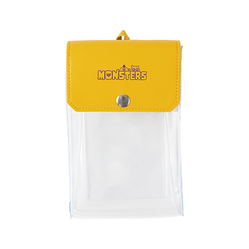 カラーフラップクリアポーチ(縦型)(イエロー)