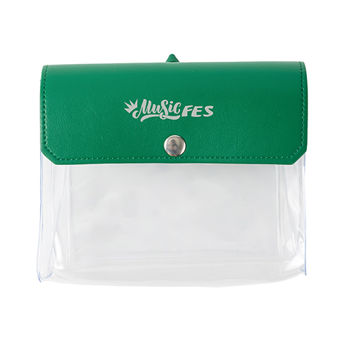 カラーフラップクリアポーチ(横型)(グリーン)
