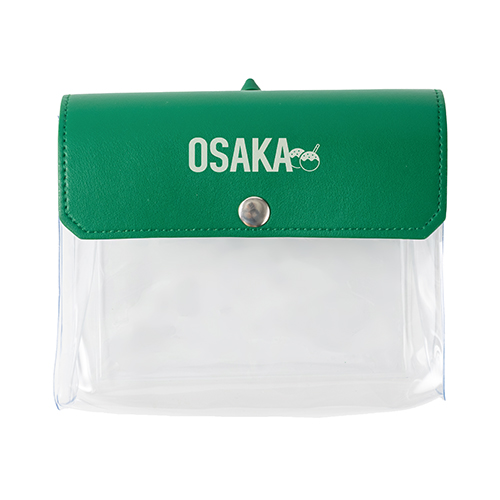 カラーフラップクリアポーチ(横型)(グリーン)