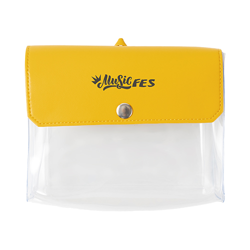 カラーフラップクリアポーチ(横型)(イエロー)
