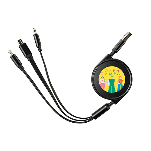 コードリール型充電ケーブル(黒)