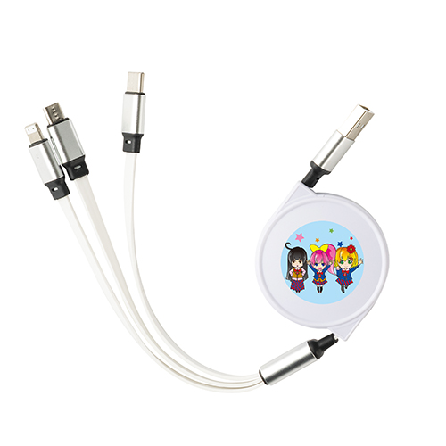 コードリール型充電ケーブル(白)