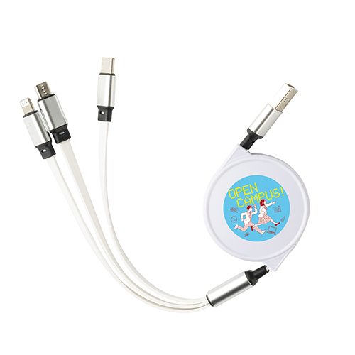 コードリール型充電ケーブル(白)