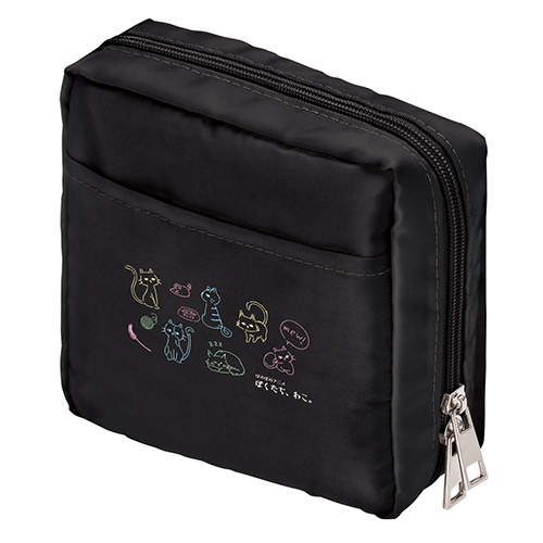 ナイロンスクエアポーチ(ブラック)