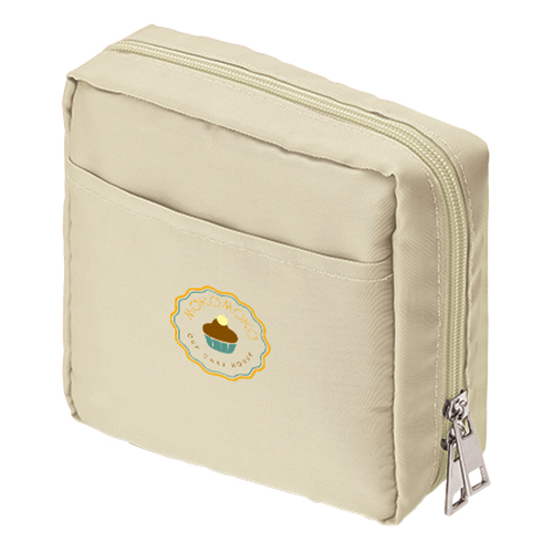 ナイロンスクエアポーチ(ベージュ)