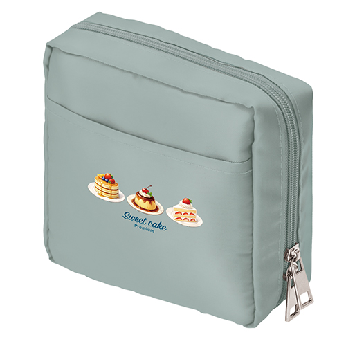 ナイロンスクエアポーチ(グレー)