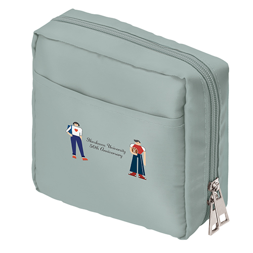 ナイロンスクエアポーチ(グレー)