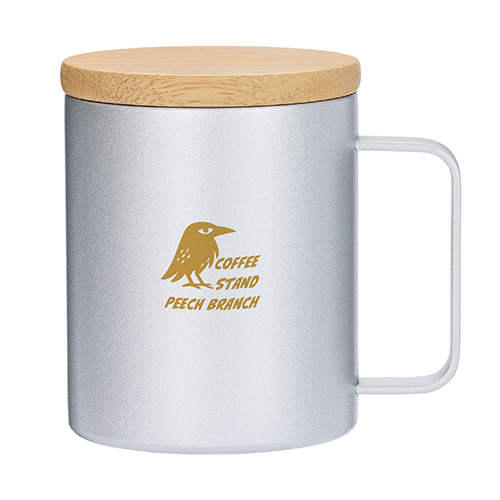 ウッドキャップ・ステンレスマグ(400ml)(シルバー)