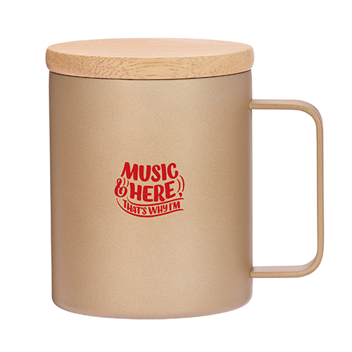 ウッドキャップ・ステンレスマグ(400ml)(ゴールド)