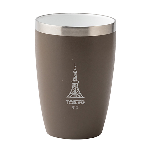 セラミック加工ステンレス断熱タンブラー(430ml)(グレージュ)