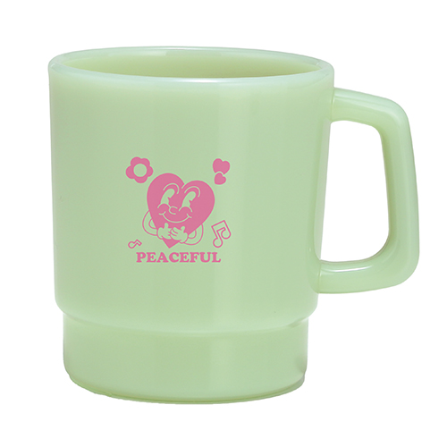 ミルクガラススタイル マグカップ(340ml)(グリーン)