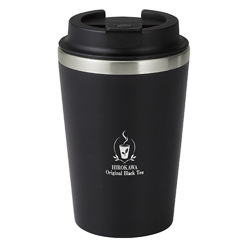 スタイリッシュ二重構造タンブラー(蓋付き)(380ml)(黒)