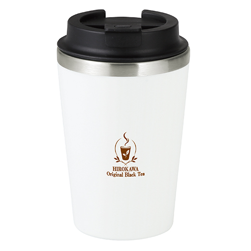 スタイリッシュ二重構造タンブラー(蓋付き)(380ml)(白)