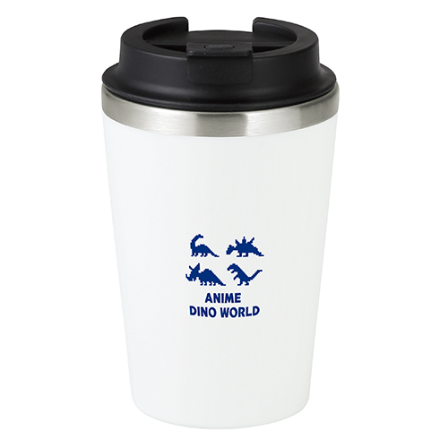 スタイリッシュ二重構造タンブラー(蓋付き)(380ml)(白)