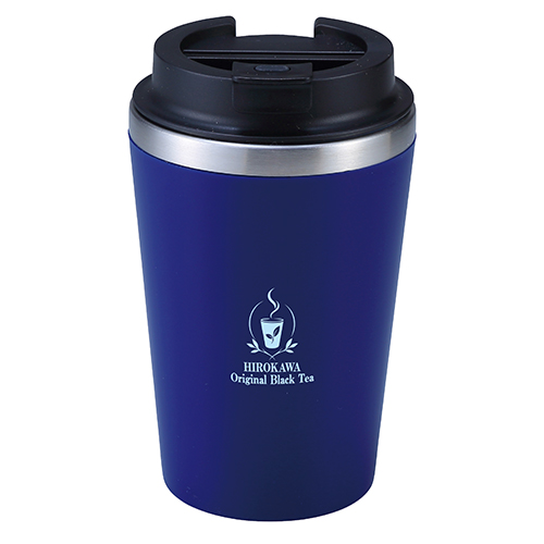 スタイリッシュ二重構造タンブラー(蓋付き)(380ml)(ネイビー)