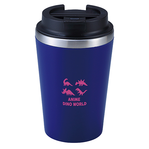 スタイリッシュ二重構造タンブラー(蓋付き)(380ml)(ネイビー)