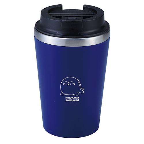スタイリッシュ二重構造タンブラー(蓋付き)(380ml)(ネイビー)