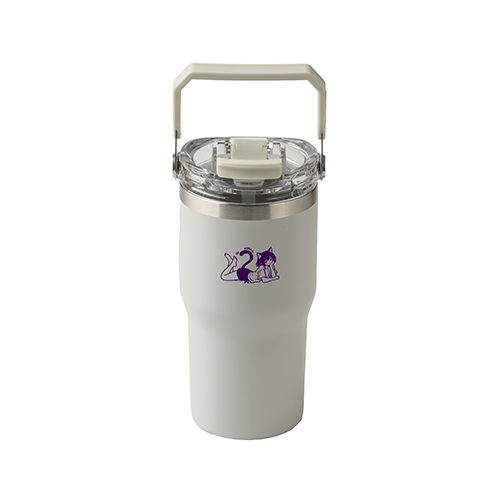 ストロー付き2WAYタンブラー(600ml)(グレー)