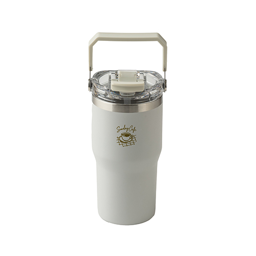 ストロー付き2WAYタンブラー(600ml)(グレー)