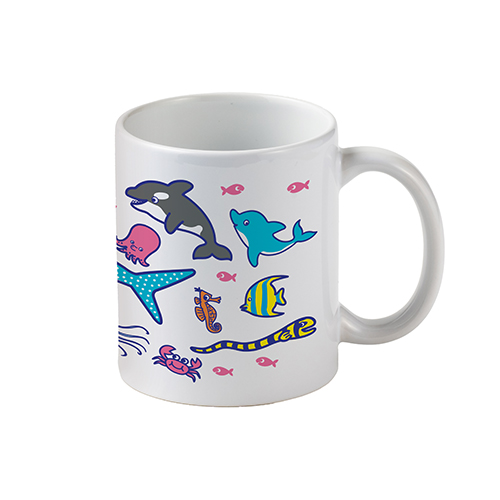 フルカラー転写対応陶器マグカップ(320ml)(白)