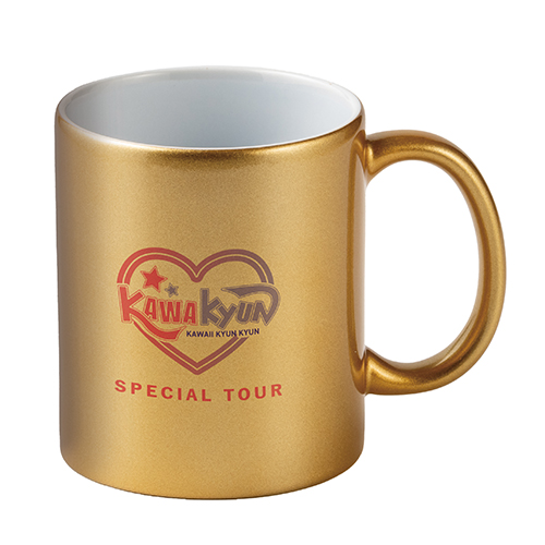 フルカラー転写対応陶器マグカップ(320ml)(ゴールド)